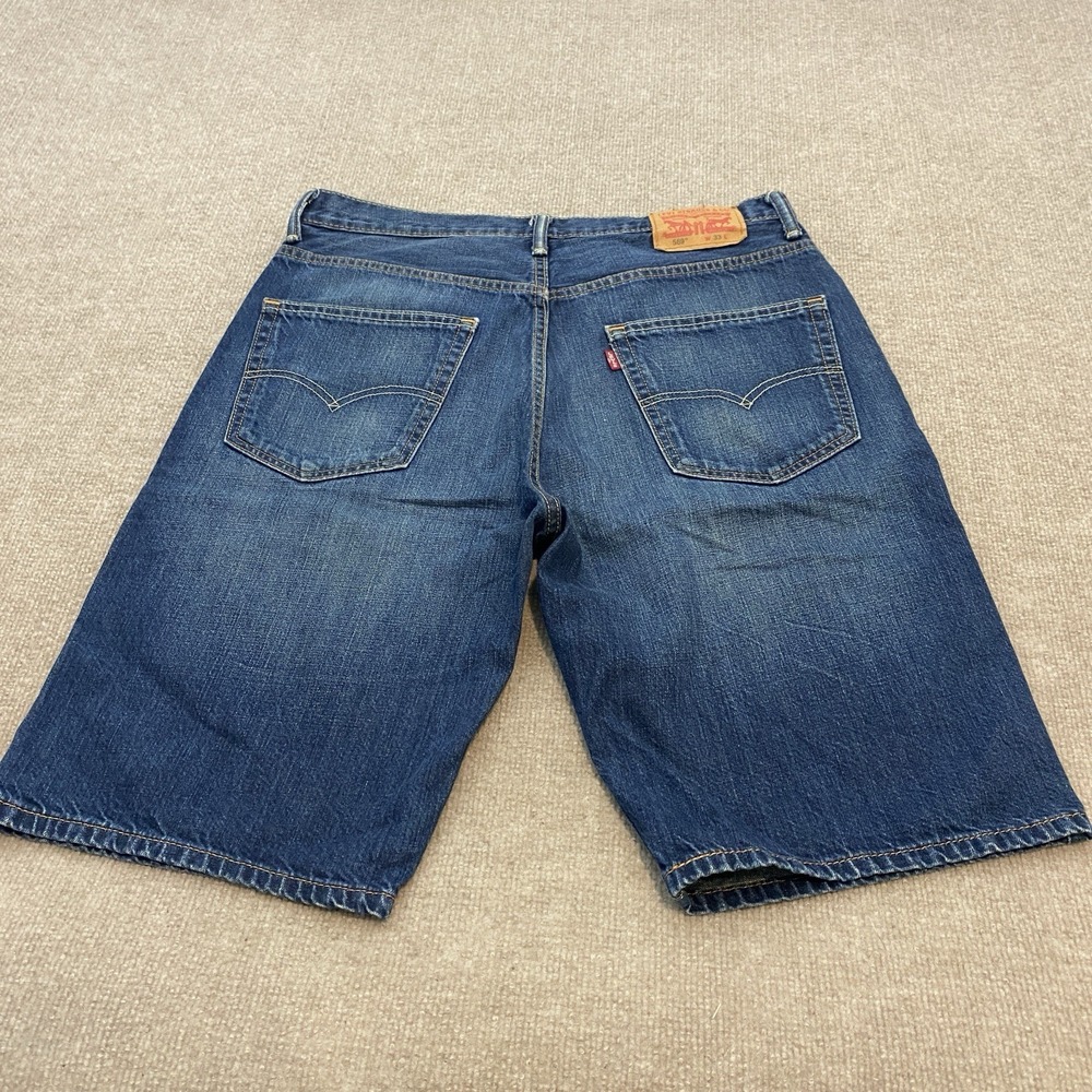 Levis 569 Denim Jean Jorts Shorts Mens Size 33 Faded‎ Blue Skater Y2K Baggy